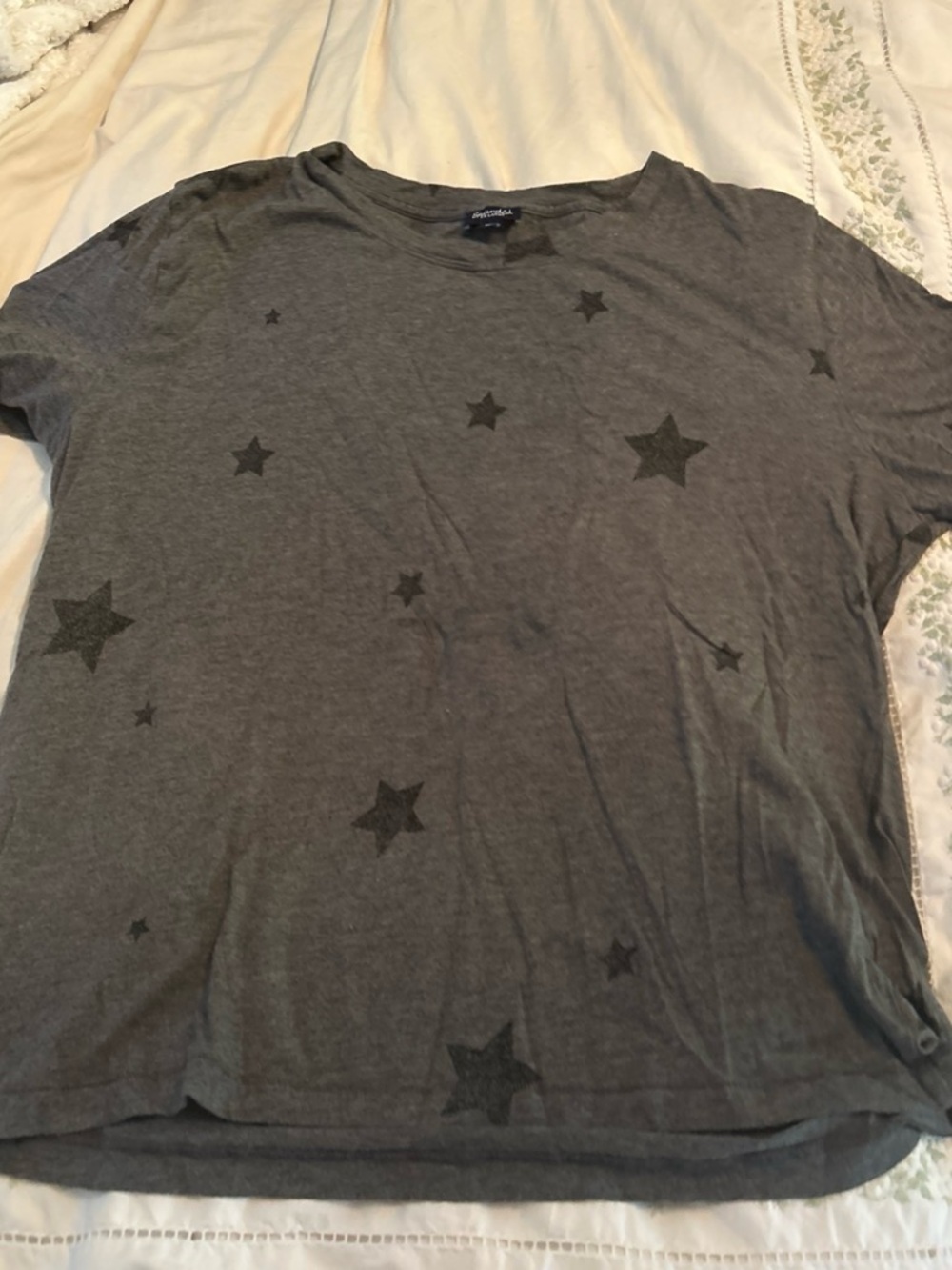 Splendid Gray Star Print Crewneck Tee